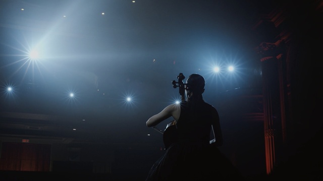 Video Reference: darkness, entertainment, light, performance, event, lighting, sky, photography, night, atmosphere, Person