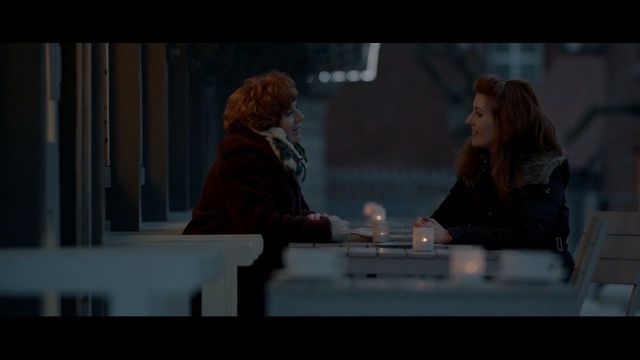 Video Reference: screenshot, darkness, snapshot, scene, girl, interaction, human, conversation, midnight, night, Person