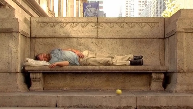 Video Reference: wall, sitting, furniture, bench, window, couch