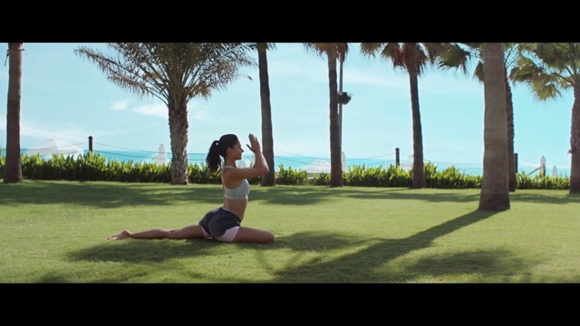 Video Reference: Grass, Tree, Sky, Physical fitness, Sunlight, Sitting, Leg, Leisure, Photography, Happy