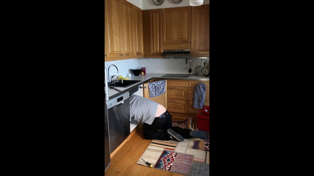 Video Reference: Room, Furniture, Property, Cabinetry, Floor, House, Building, Kitchen, Interior design, Hardwood