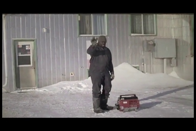 Video Reference: Snow, Standing, Snapshot, Winter, Human, Winter storm, Photography, Snow blower, Outdoor power equipment, Freezing, Person
