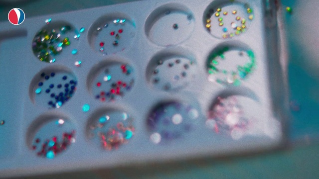 Video Reference: Blue, Glitter, Fashion accessory, Plastic