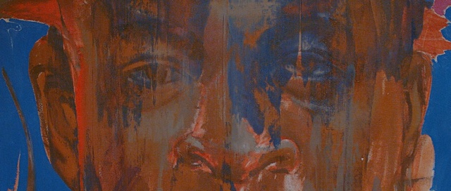Video Reference: Painting, Modern art, Red, Art, Blue, Brown, Orange, Visual arts, Acrylic paint, Wood