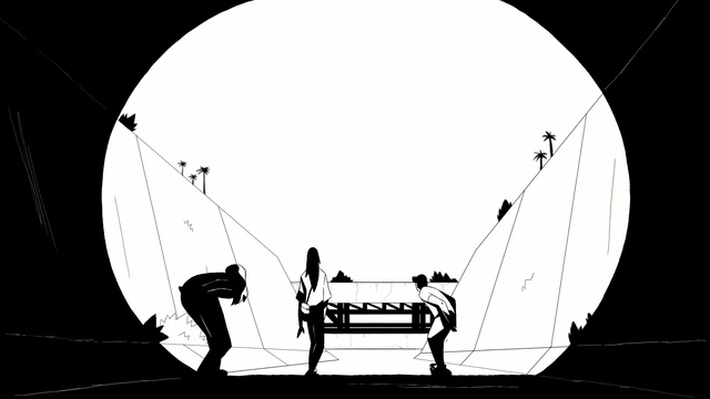 Video Reference: black, black and white, monochrome photography, cartoon, photography, monochrome, silhouette, technology, sky, line