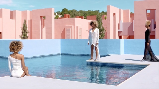Video Reference: Swimming pool, Pink, Property, Water, Leisure, Vacation, Architecture, House, Real estate, Room