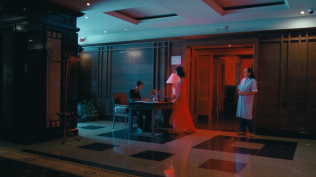 Video Reference: Room, Architecture, Building, Leisure, Interior design, Night, Person