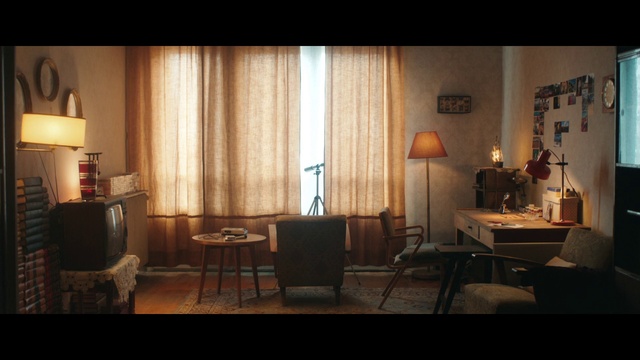 Video Reference: Room, Furniture, Interior design, Living room, Table, Building, Chair, House, Interior design