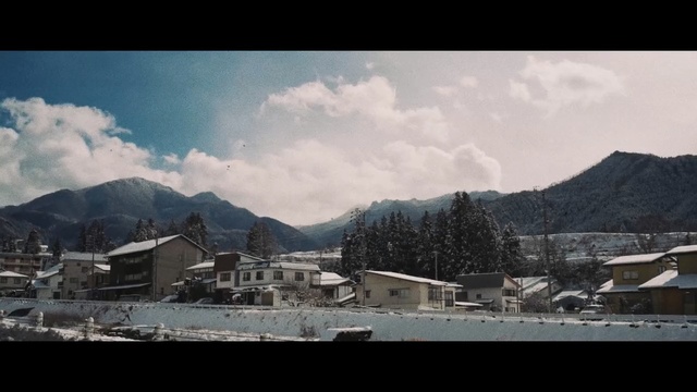Video Reference: sky, cloud, mountain range, mountain, mountainous landforms, town, winter, snow, village, residential area