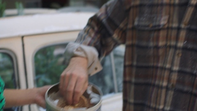 Video Reference: Hand, Tartan, Dish, Food, Finger, Pattern, Cuisine