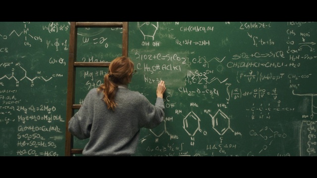Video Reference: Blackboard, Green, Text, Teacher, Chalk, Professor, Line, Organism, Lecture, Room, Person