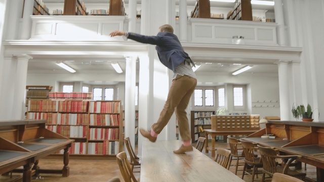 Video Reference: library, furniture, public library, shelving, interior design, building, window