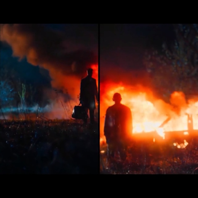 Video Reference: Heat, Fire, Flame, Explosion, Event, Atmosphere, Wildfire, Firefighter, Geological phenomenon, Crowd, Person, Male