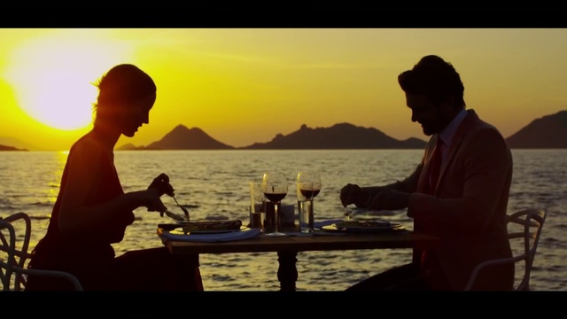 Video Reference: Water, Conversation, Evening, Vacation, Sunset, Sitting, Sky, Leisure, Fun, Horizon