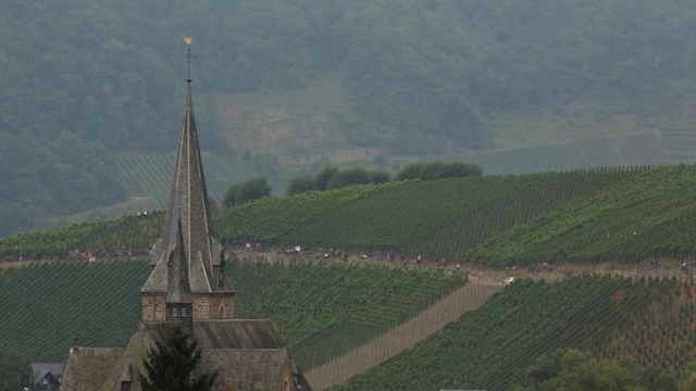 Video Reference: Atmospheric phenomenon, Rural area, Tree, Steeple, Sky, Haze, Hill station, Highland, Hill, Spire