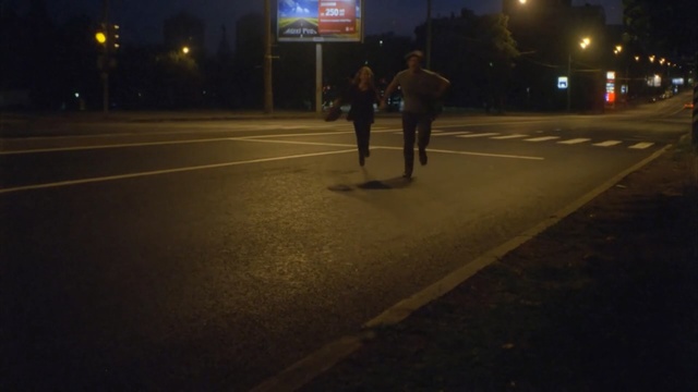 Video Reference: Black, Asphalt, Night, Street light, Light, Lighting, Lane, Road, Evening, Darkness, Person