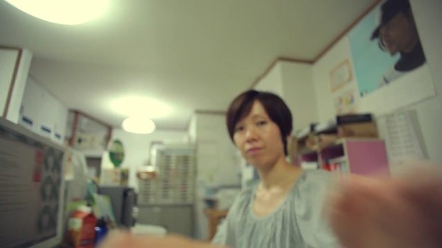 Video Reference: skin, room, girl, snapshot, photography, standing, fun, arm, smile, hand, Person