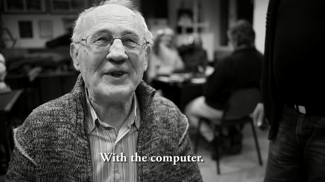 Video Reference: Photograph, Black-and-white, Monochrome, Monochrome photography, Human, Photography, Wrinkle, Glasses, Style, Conversation, Person