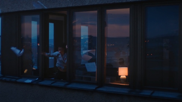 Video Reference: Blue, Light, Sky, Window, Night, Lighting, House, Room, Door, Architecture