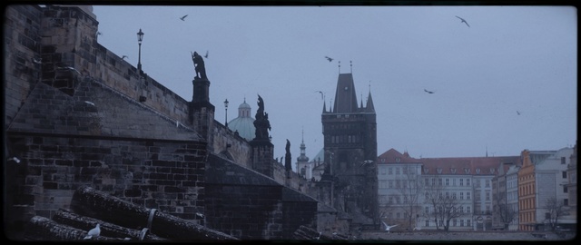 Video Reference: sky, architecture, wall, building, atmosphere, darkness, screenshot, cloud, city, facade, Person