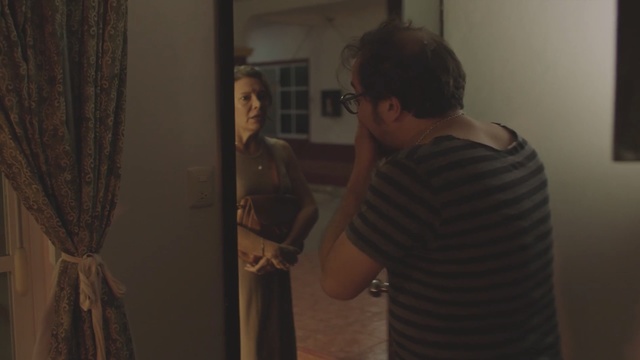 Video Reference: Shoulder, Room, Fun, Wood, Art, Long hair, Reflection, House, Tourist attraction, Mirror, Person