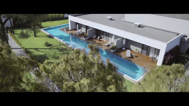 Video Reference: Property, Architecture, House, Residential area, Real estate, Urban design, Swimming pool, Building, Landscape, Scale model