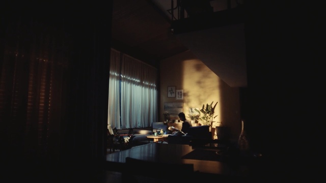 Video Reference: darkness, light, lighting, stage, interior design, light fixture, night, midnight, window, scene
