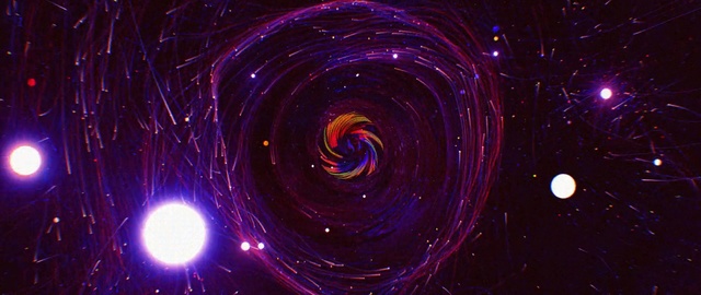 Video Reference: purple, light, darkness, entertainment, lighting, space, circle, night, computer wallpaper, fractal art