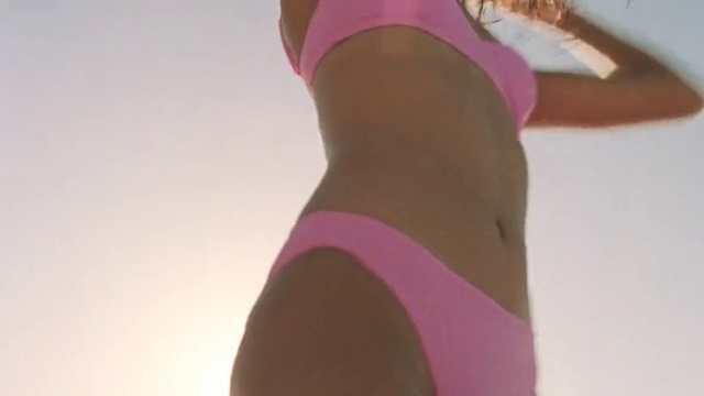 Video Reference: Pink, Clothing, Thigh, Shoulder, Undergarment, Undergarment, Joint, Sportswear, Waist, Leg