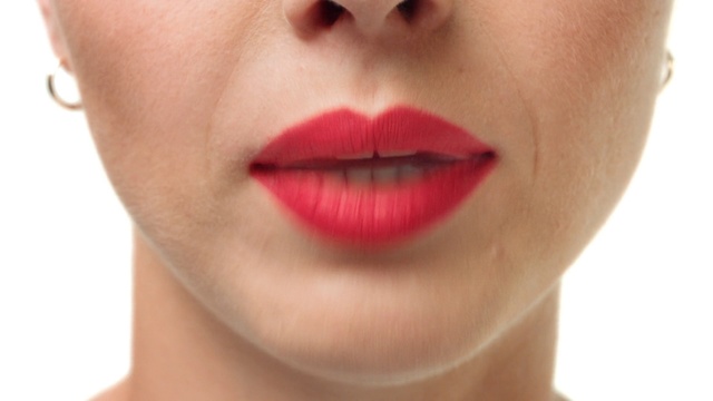 Video Reference: Lip, Face, Cheek, Chin, Nose, Skin, Red, Jaw, Lipstick, Close-up