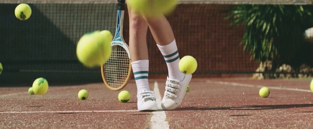 Video Reference: tennis, yellow, strings, tennis racket accessory, sports, tennis equipment and supplies, racquet sport, tennis ball, ball game, play
