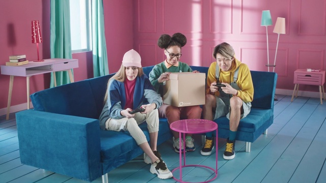 Video Reference: Sitting, Pink, Room, Furniture, Leisure, Couch, Conversation, Interior design