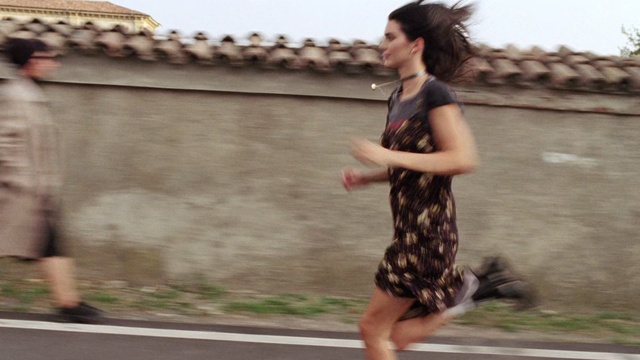 Video Reference: Dress, Running, Fashion, Street fashion, Footwear, Recreation, Leg, Jogging, Photography, Human leg