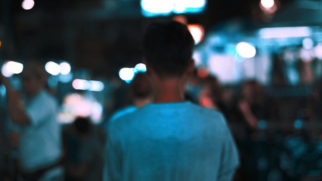 Video Reference: Blue, Photograph, People, Light, Snapshot, Night, Turquoise, Crowd, Male, Fun