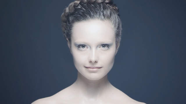 Video Reference: face, beauty, eyebrow, head, forehead, hairstyle, chin, fashion model, eyelash, model, Person