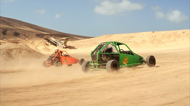 Video Reference: Off-road racing, Vehicle, Desert racing, Sand, Off-roading, Natural environment, Motor vehicle, Rally raid, Off-road vehicle, Desert, Outdoor, Green, Plane, Mountain, Small, Car, Sitting, Man, Dirt, Parked, Truck, Field, Board, Standing, Riding, Air, White, Old, People, Airplane, Hill, Beach, Sky, Ground, Wheel, Land vehicle, Aeolian landform, Tire, All-terrain vehicle, Tractor, Erg, Singing sand, Dust, Sahara, Blowout, Camel, Dune