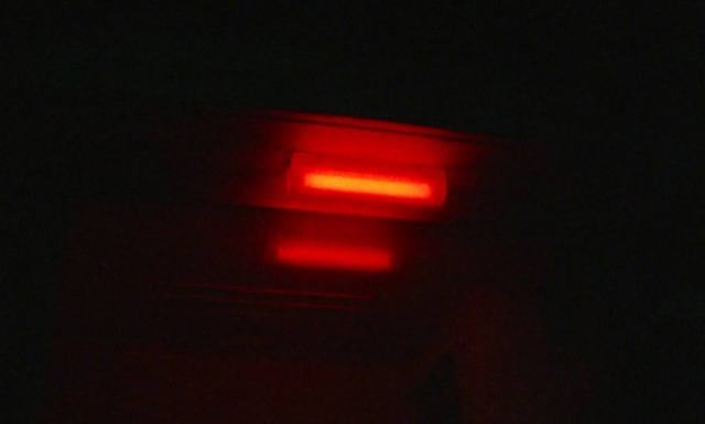 Video Reference: Red, Automotive lighting, Light, Orange, Lighting, Automotive tail & brake light, Auto part, Darkness, Room, Photography