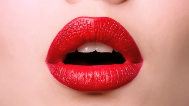 Video Reference: lip, red, lipstick, beauty, close up, lip gloss, mouth, cosmetics, eyelash