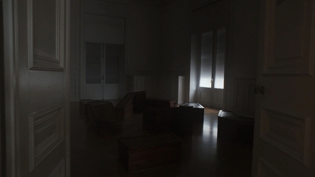 Video Reference: room, property, darkness, light, lighting, interior design, home, window, floor, wood
