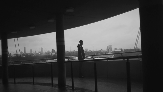 Video Reference: Black, White, Photograph, Black-and-white, Monochrome, Sky, Monochrome photography, Snapshot, Urban area, Standing