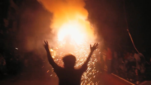 Video Reference: Heat, Fire, Flame, Light, Sky, Bonfire, Event, Night, Smoke, Flare