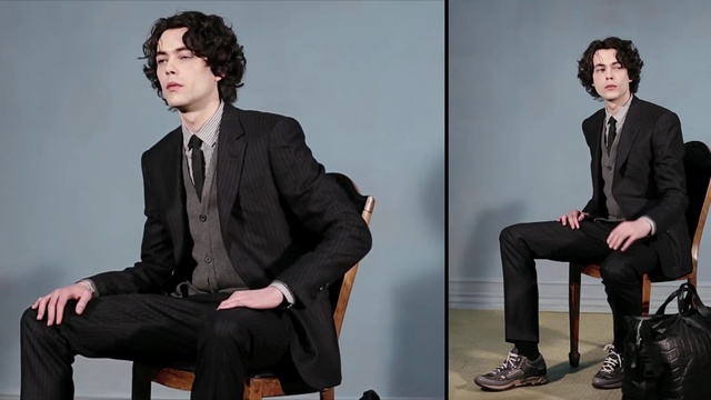 Video Reference: Sitting, Suit, Gentleman, Male, Human, Photography, Formal wear, White-collar worker, Tuxedo, Blazer, Person
