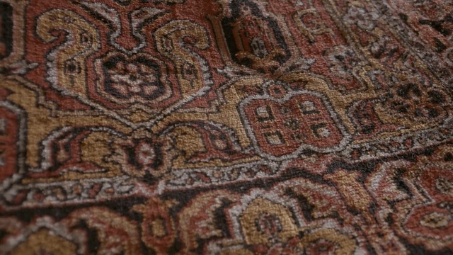 Video Reference: Brown, Pattern, Motif, Visual arts, Carpet, Textile, Paisley, Art, Flooring, Design