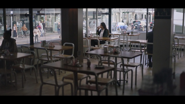 Video Reference: Restaurant, Table, Furniture, Chair, Snapshot, Coffeehouse, Iron, Cafeteria, Business, Café, Person