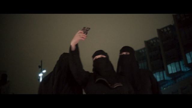 Video Reference: darkness, screenshot, facial hair, scene, midnight, fun, night, girl, performance art, Person