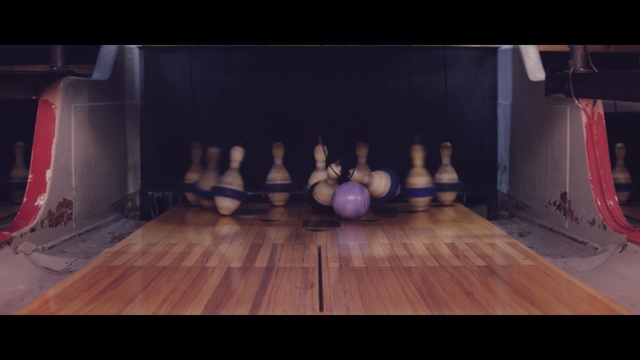 Video Reference: bowling pin, ten pin bowling, bowling, bowling ball, darkness, screenshot, bowling equipment, stage, duckpin bowling, scene
