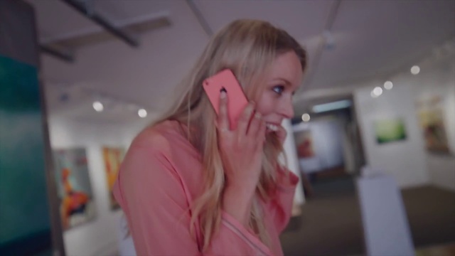 Video Reference: Hair, Face, Facial expression, Blond, Skin, Pink, Head, Cheek, Eyebrow, Nose, Person