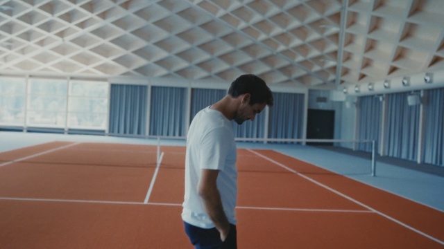 Video Reference: Sport venue, Sports, Sports training, Tennis court, Line, Real tennis, Leisure, Shoe, Athletic shoe, Racket