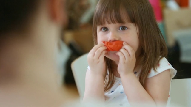 Video Reference: Child, Face, Nose, Beauty, Eating, Lip, Sweetness, Cheek, Food, Toddler