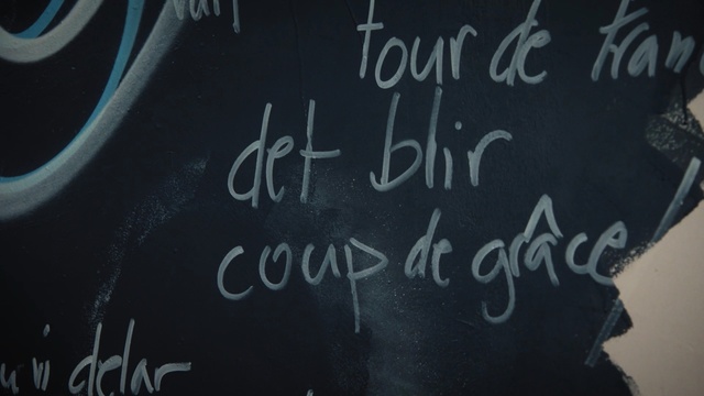 Video Reference: font, text, blackboard, chalk, darkness, computer wallpaper, calligraphy, Person